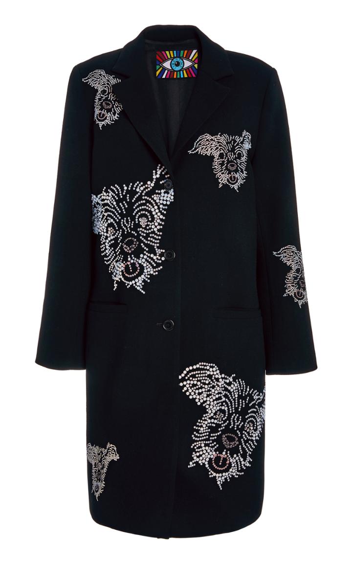 Moda Operandi Libertine Ruby Tuesday Embellished Stretch Wool Coat
