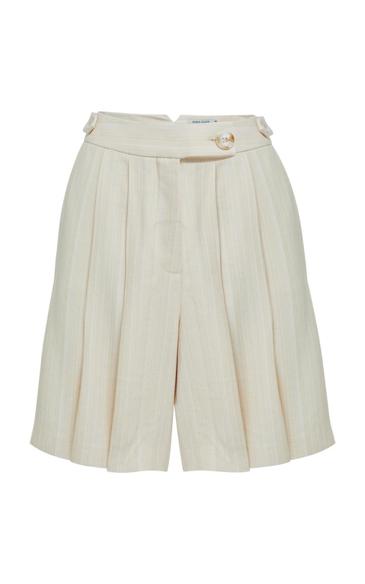 Moda Operandi Anna Quan Vita Pleated Twill Shorts