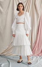 Moda Operandi Acler Derby Ruffled Cotton Midi Skirt
