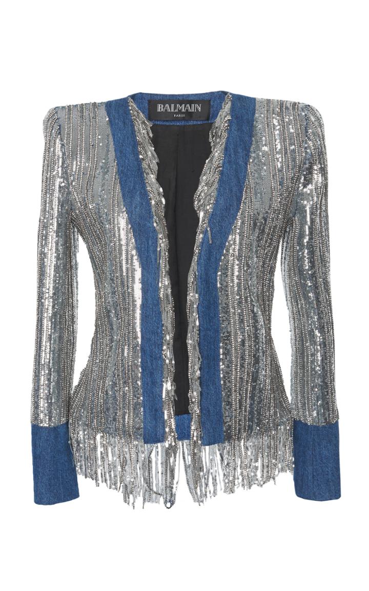 Balmain Sequin Fringe Jacket