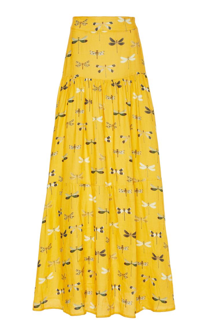 Agua By Agua Bendita Anis Printed Linen Maxi Skirt