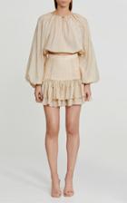 Moda Operandi Significant Other Florence Cropped Puff-sleeve Check-weave Top