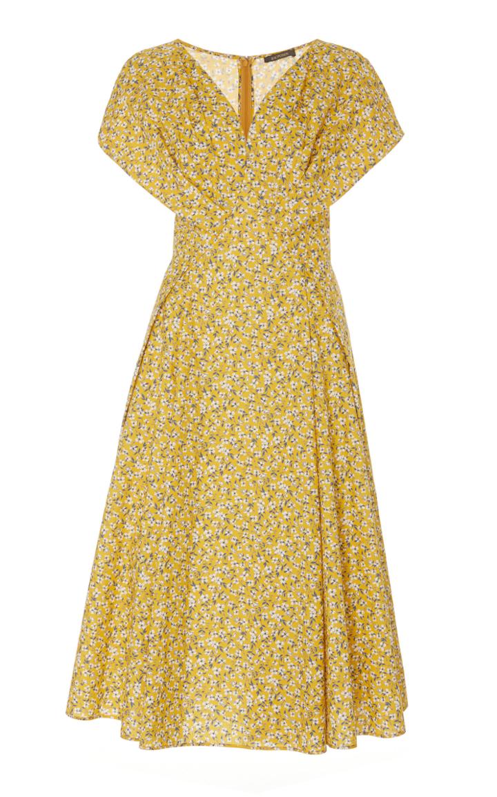Zac Posen Floral-patterened Midi Dress