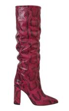 Paris Texas Slouchy Python-effect Leather Knee Boots