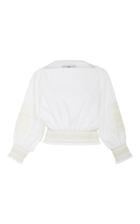 Tibi Embroidered Cotton Top