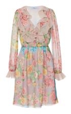 Blumarine Floral Print Silk Mini Dress