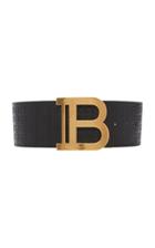 Balmain Logo-embossed Leather Belt