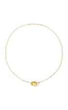 Audrey C. Jewelry 18k Gold Pink And Yellow Enamel Necklace
