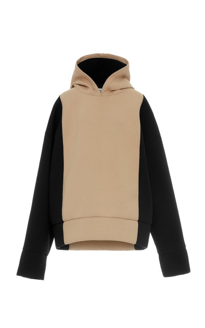 Moda Operandi Studio Cut Two-toned Neoprene Hooded Sweatshirt