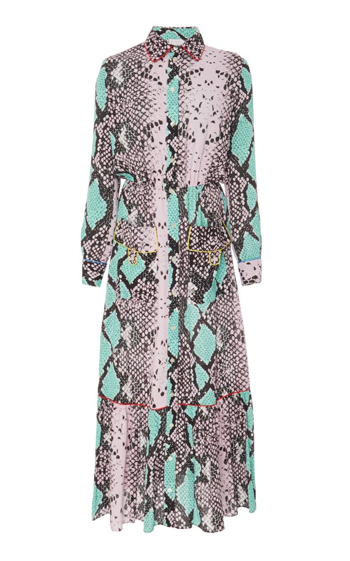 Stella Jean Snake-print Jersey Midi Dress