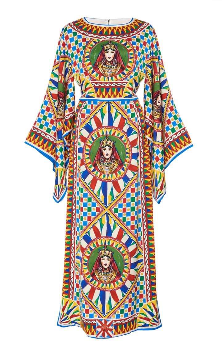 Dolce & Gabbana Printed Charmeuse Dress