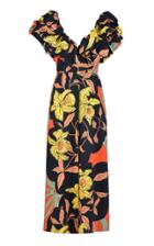 Moda Operandi Johanna Ortiz Breathing Space Ruffled Printed Cotton Midi Dress