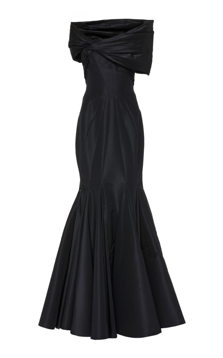Zac Posen Silk Off-the-shoulder Gown