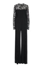 Elie Saab Crepe Cady Lace Jumpsuit