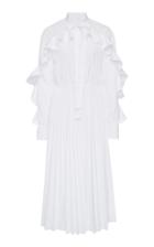 Valentino Ruffled Cotton-blend Midi Dress