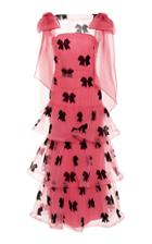 Rodarte Flamingo Tiered Organza-trimmed Tulle Dress