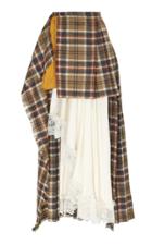 Preen By Thornton Bregazzi Jules Silk Crepe & Virgin Wool High-low Skirt