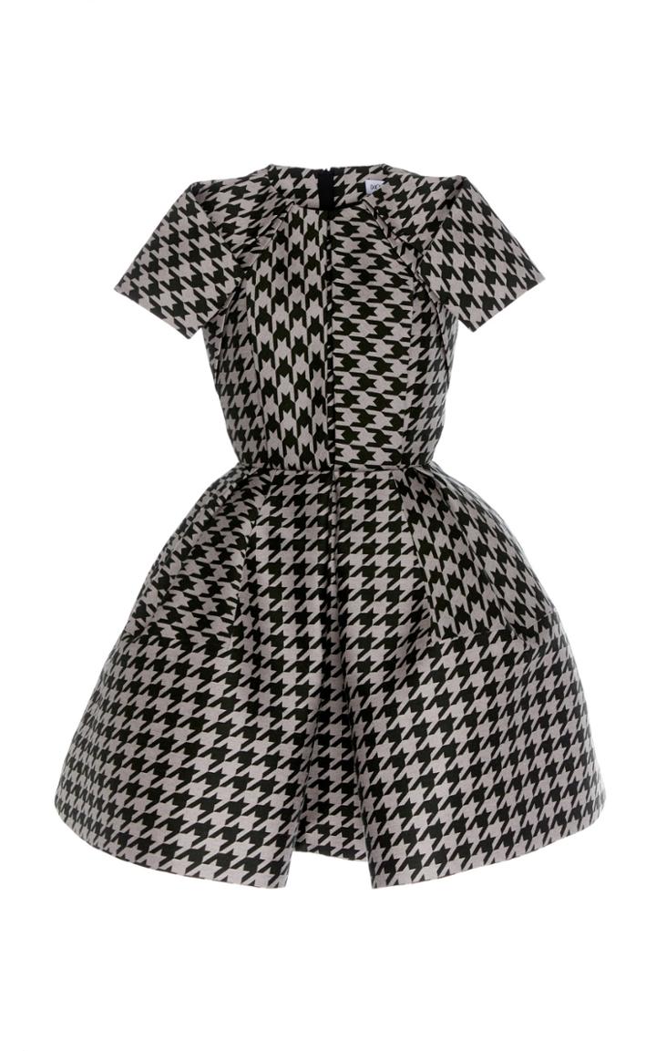 Dice Kayek Virgin Wool Houndstooth Mini Dress