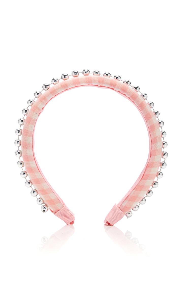 Moda Operandi Epona Valley Beaded Gingham Cotton Headband