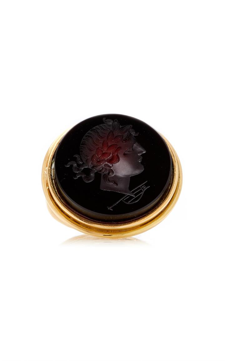 Moda Operandi Eleuteri One Of A Kind Carnelian Intaglio Portrait Ring With Gold Beze