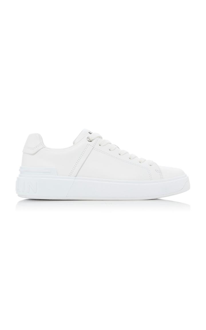Balmain B-court Calfskin Leather Sneakers