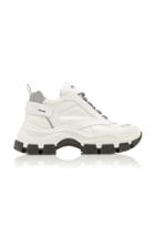 Prada Shell And Rubber-trimmed Leather Sneakers