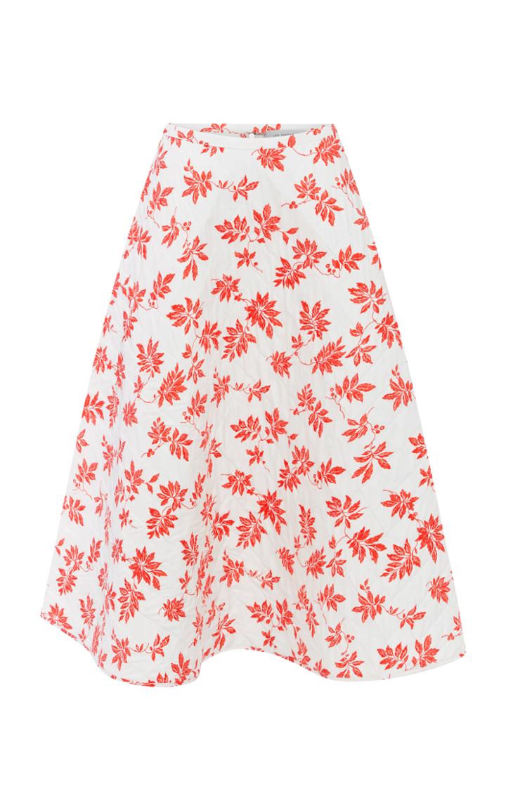 Lee Mathews Lulu Floral-print Cotton-poplin Midi Skirt