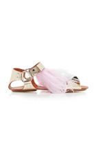 Giambattista Valli Feathered Flat Sandals