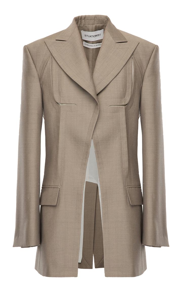 Situationist Cutout Detail Wool Blazer