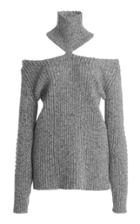 Moda Operandi Christopher Kane Merino Wool Mouline Cut-out Sweater