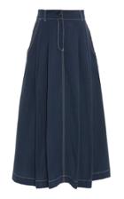 Mara Hoffman Tulay Topstitched Twill Midi Skirt Size: 2