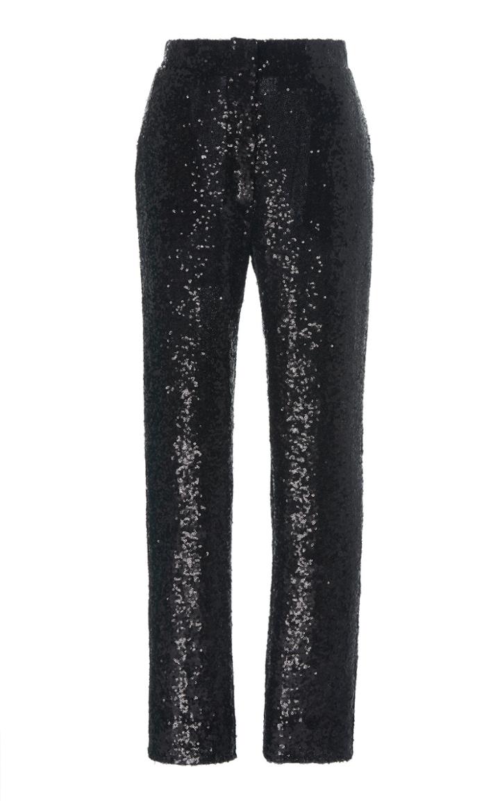Costarellos Sequin-embellished High-waist Pants