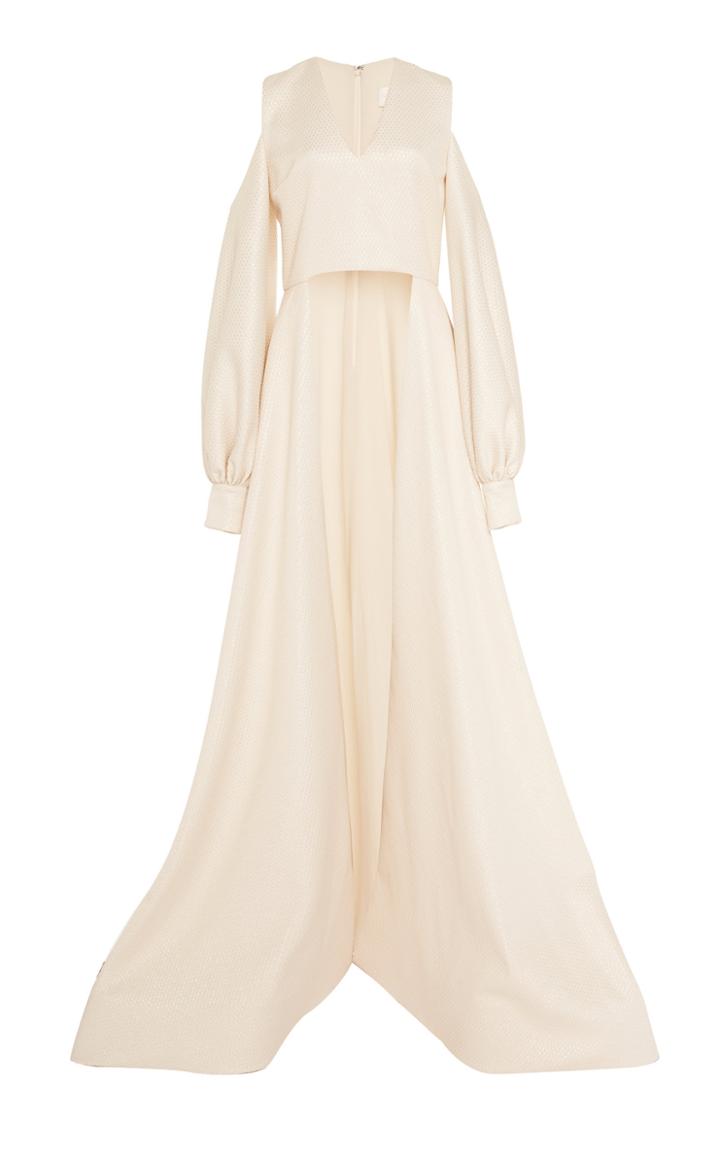 Christian Siriano Cold-shoulder Cape Blouse