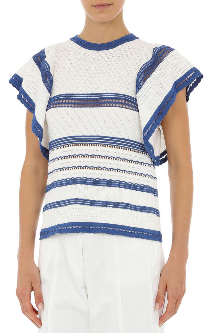 Moda Operandi Alberta Ferretti Ruffled Knit Top