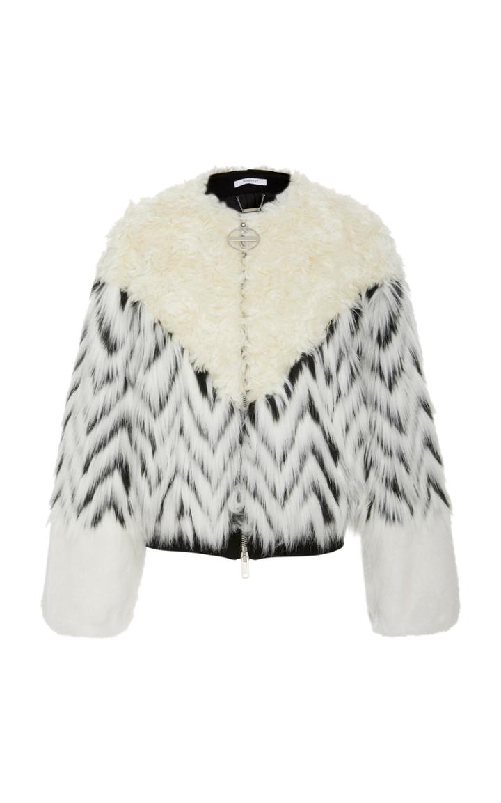 Givenchy Paneled Shearling And Faux Fur Bomber Jacket