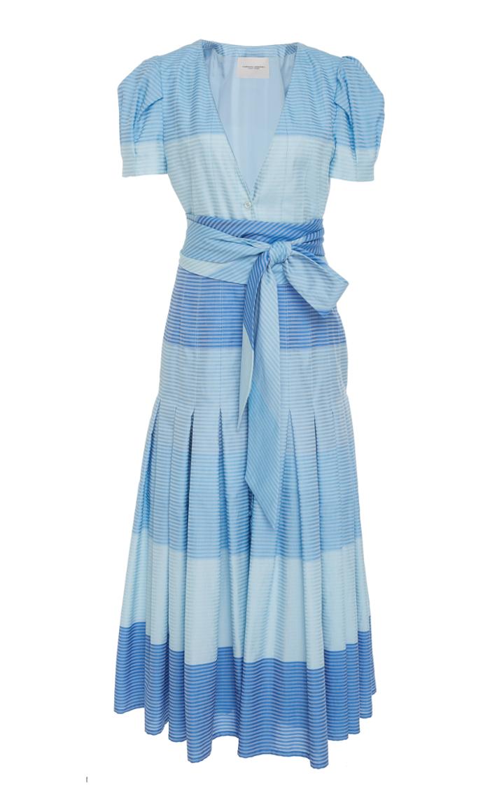 Carolina Herrera Striped Cotton Midi Dress