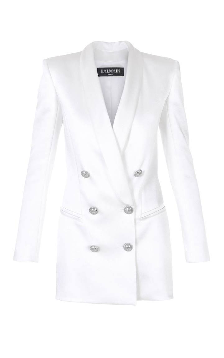 Balmain Satin Double-breasted Blazer Dress