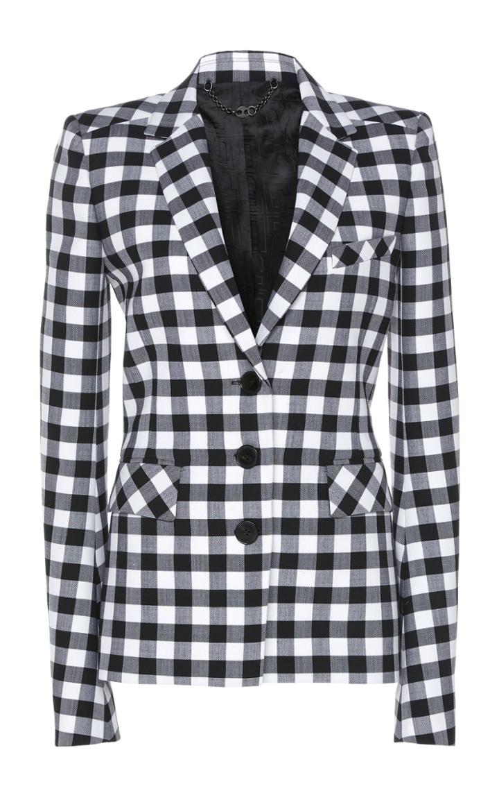 Paco Rabanne Tailored Gingham Wool Blazer