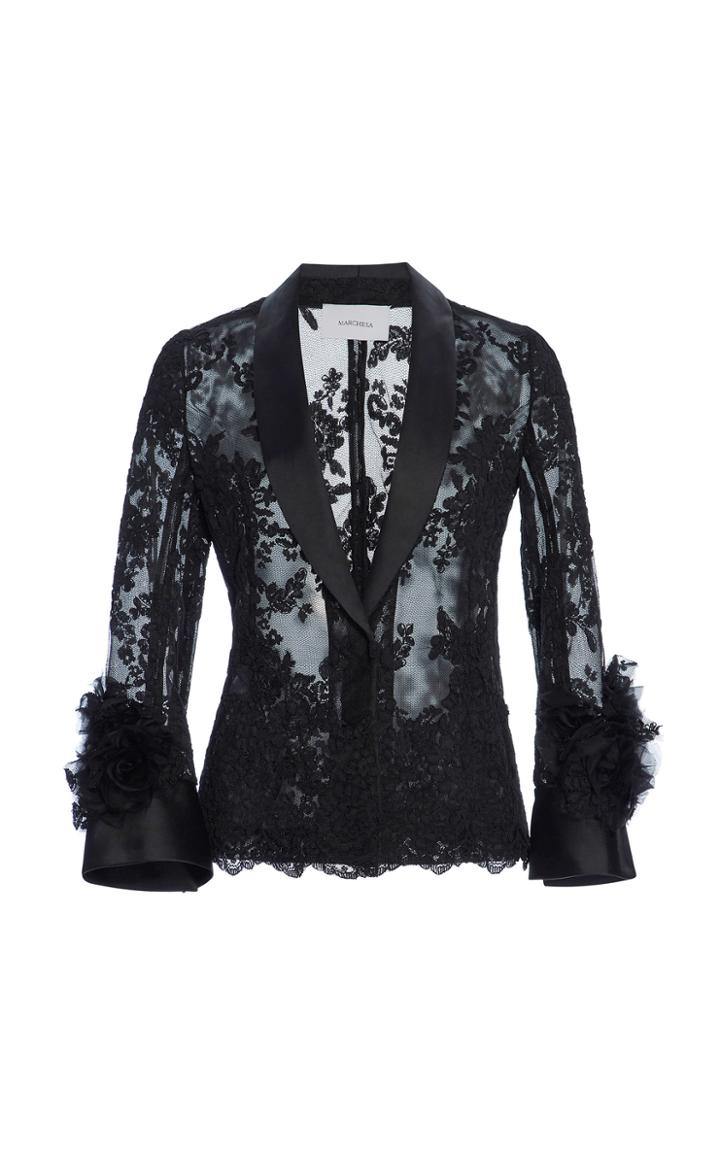 Marchesa Corded Lace Suit Jacket