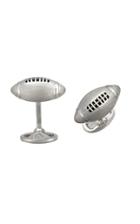 Jan Leslie Brushed Football Cufflinks