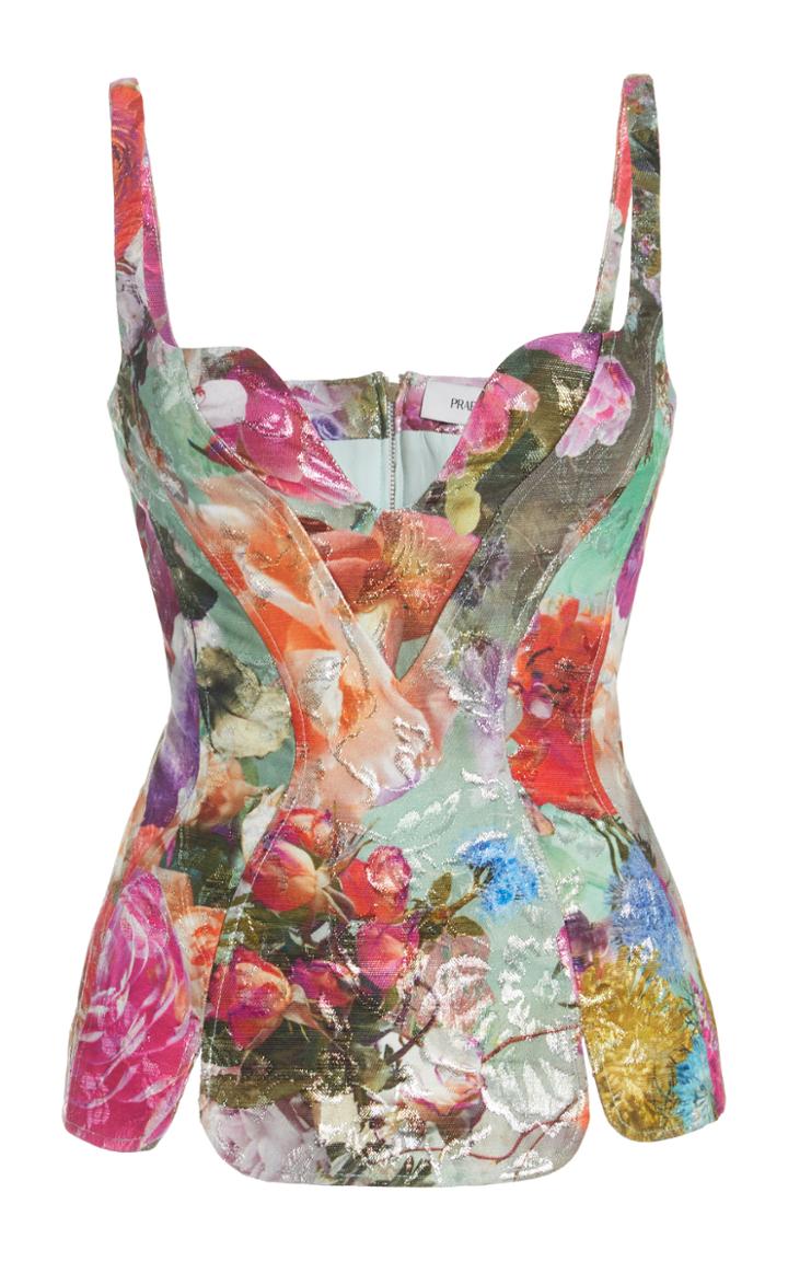 Moda Operandi Prabal Gurung Floral Corset Top