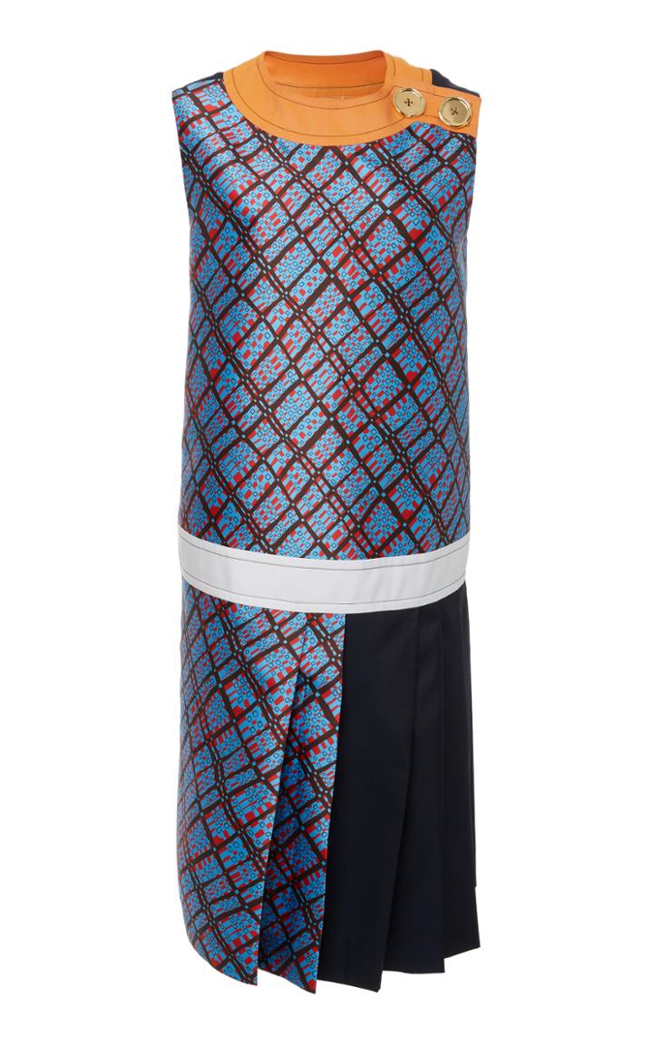 Marni Tartan Mikado Sleeveless Dress