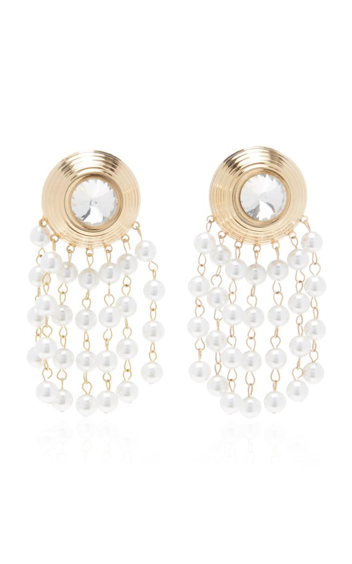 Moda Operandi Alessandra Rich Pearl Cascade Earrings