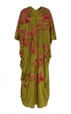 Josie Natori Couture Floral Embroidered Cocoon Caftan