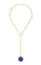 Moda Operandi Timeless Pearly Colored Glass Lariat Necklace