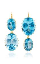 Renee Lewis One-of-a-kind Gold Antique Blue Topaz Earrings