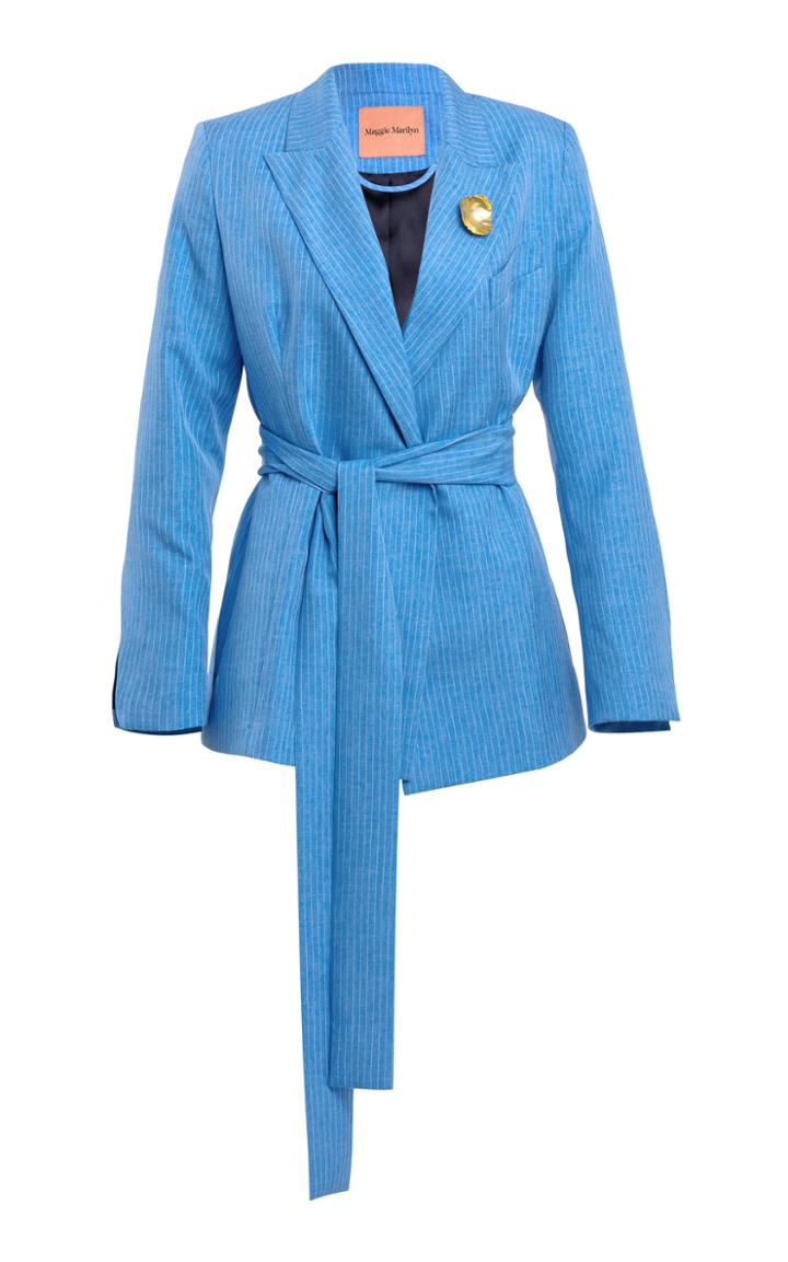Maggie Marilyn Just Getting Started Belted Twill Blazer