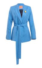 Maggie Marilyn Just Getting Started Belted Twill Blazer