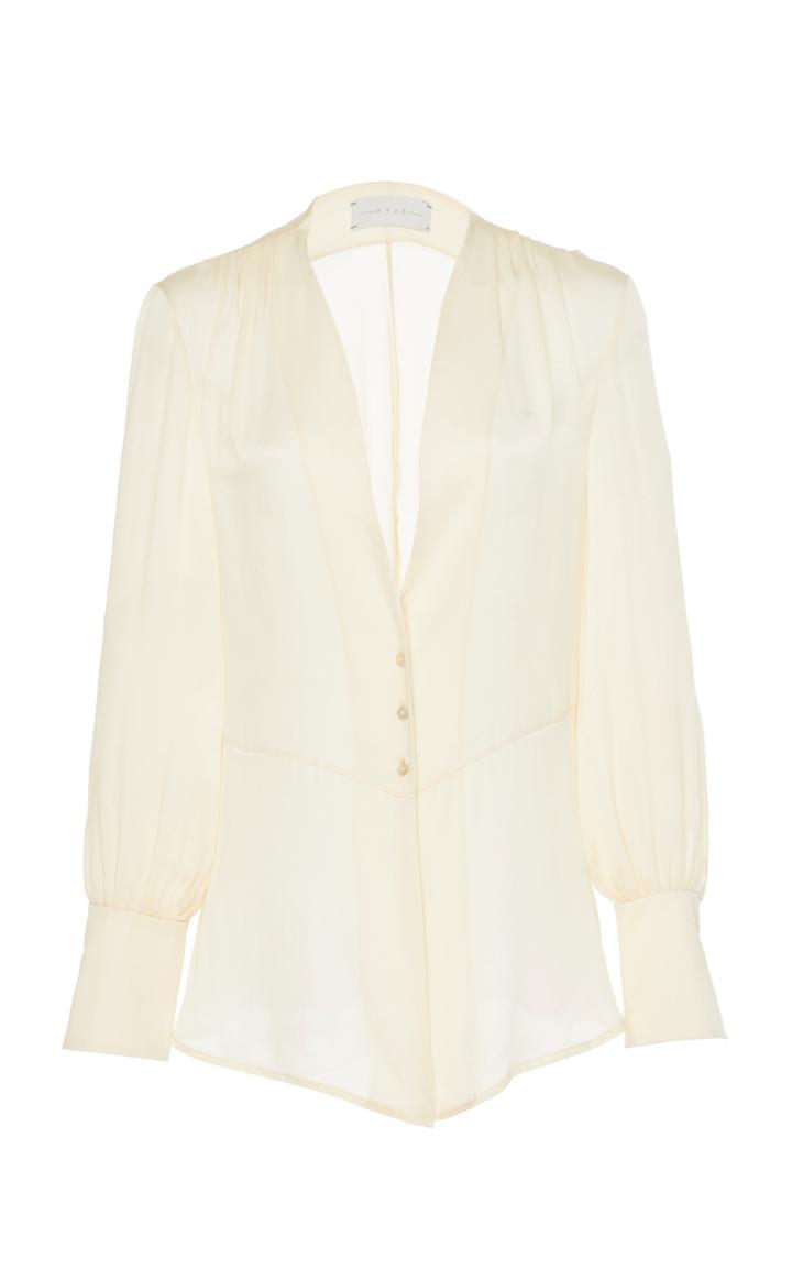 Arj Gaia Puffed Sleeve Silk Top