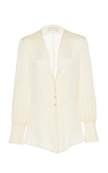 Arj Gaia Puffed Sleeve Silk Top